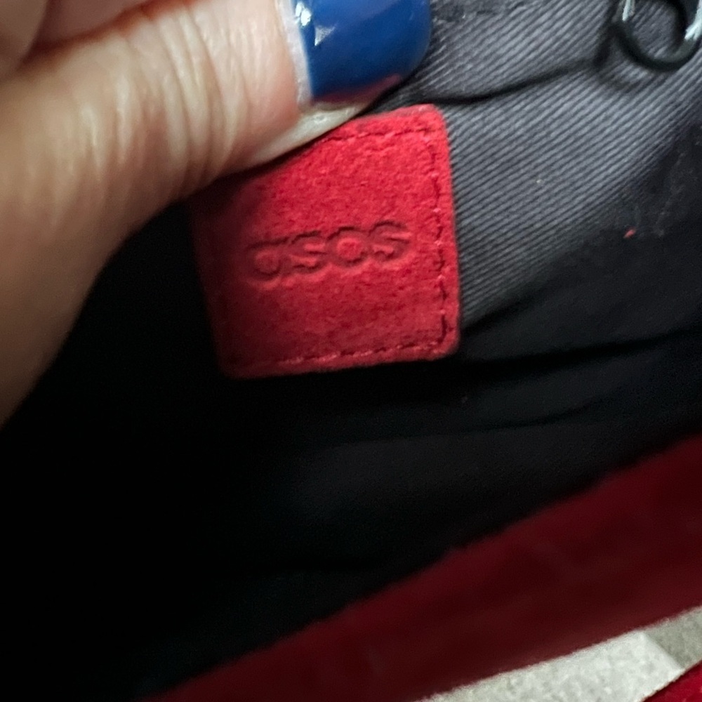 ASOS Maroon Red Suede Ring and Ball Crossbody Bag - Picture 11 of 15